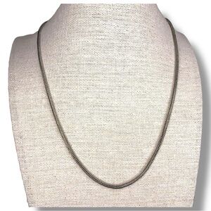 Chrome Look Silver Snake Link Style Chain Necklace Lobster Closure Classic